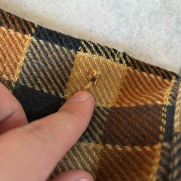 Vintage 70s Pendleton Board Shirt Jacket HEAVY WOOL Plaid Brown Medium USA Made* - Picture 7 of 9